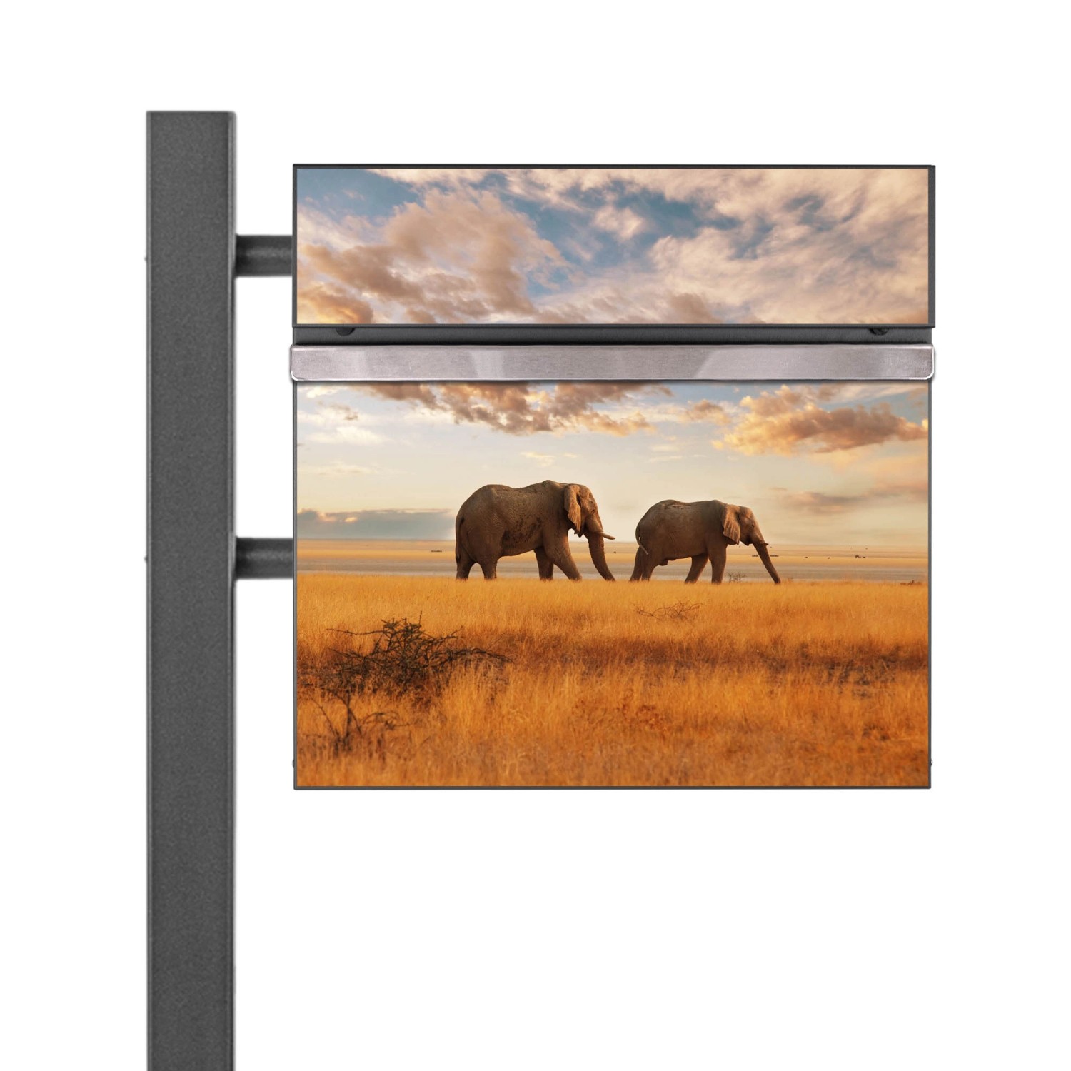 Banjado Standbriefkasten Anthrazit 45x120x16.5cm Groß Inkl. Montagematerial günstig online kaufen