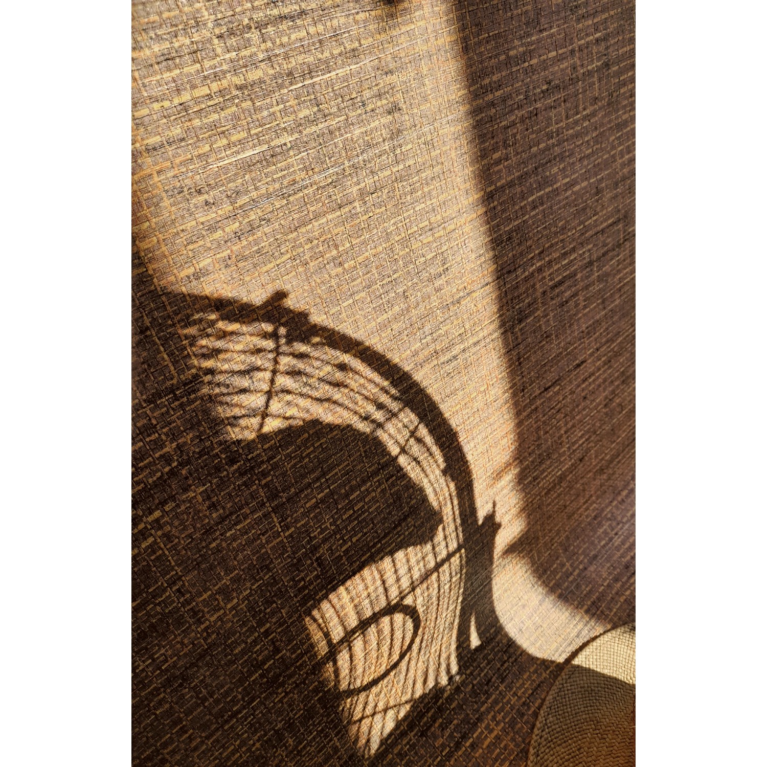 Nahaufnahme der braunen Vliestapete Struktur Matt Leicht mit Schattenmuster.