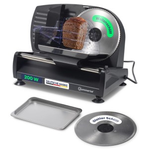 Sommertal AS190 Dual Allesschneider mit Wellen- und glatter Klinge, Edelstahltablett. Haushaltsgerät für präzise Schnitte.
