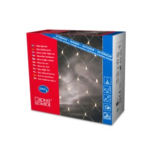 Konstsmide Micro-Lichternetz 2x3m mit 200 klaren Lichtern, ideal für Außen- und Innendekoration.