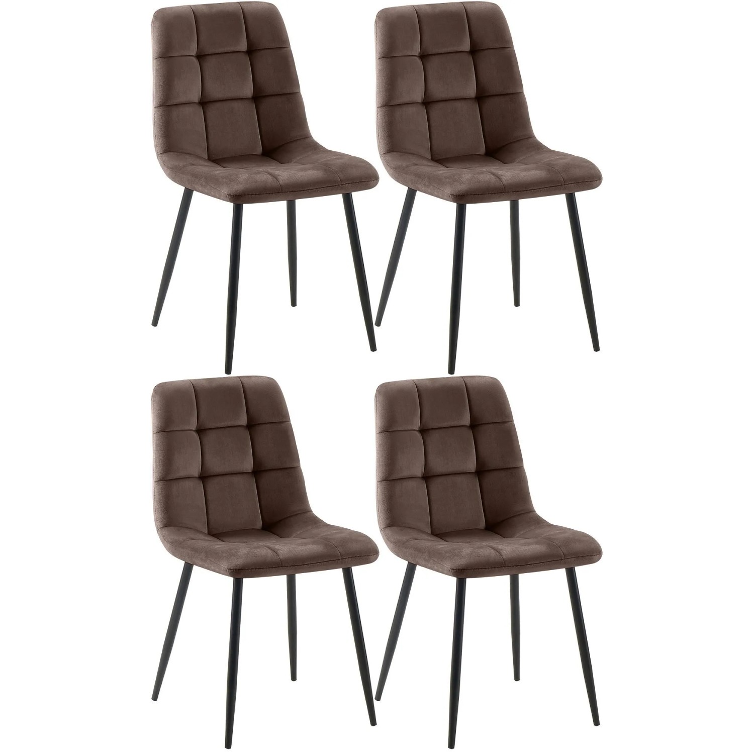 CLP 4er Set Esszimmerstühle Asti Braun