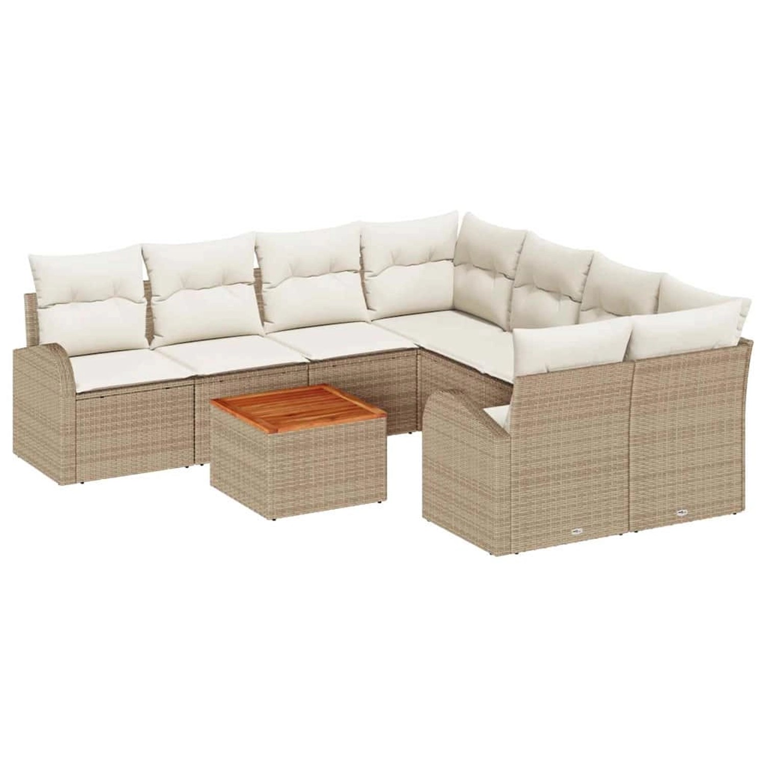 vidaXL Garten-Sofa-Set 9-Tlg Beige Poly Rattan 3347561 günstig online kaufen
