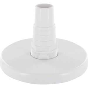 Weiße Steinbach Saugplatte S1 für Pool-Skimmer, Anschluss für 32/38 mm Schwimmbadschlauch.