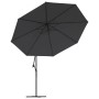 Schwarzer vidaXL Ampelschirm mit Aluminium-Mast, 350 cm Durchmesser. Sonnenschutz für Garten und Terrasse.