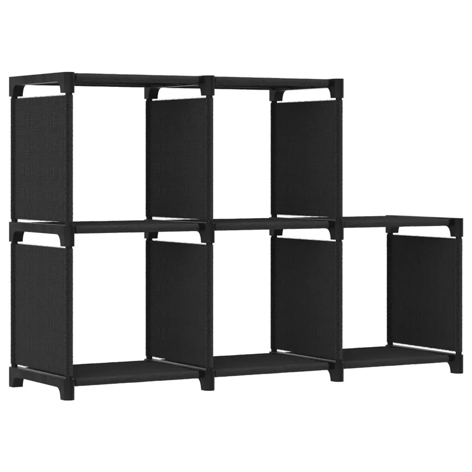 vidaXL Würfelregal mit 5 Fächern Schwarz 103x30x72,5 cm Stoff 322602
