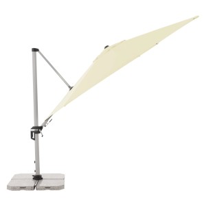 Doppler Ampelschirm Active, Ø 372 cm, natur. Sonnenschirm mit Kurbel und Neigungsfunktion.