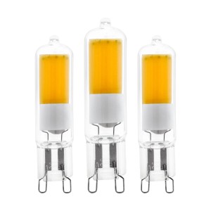 Drei G9 LED Leuchtmittel von Eglo, 2W, warmweißes Licht.