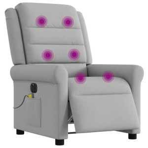vidaXL Massagesessel Elektrisch Wolkengrau Stoff 3303313
