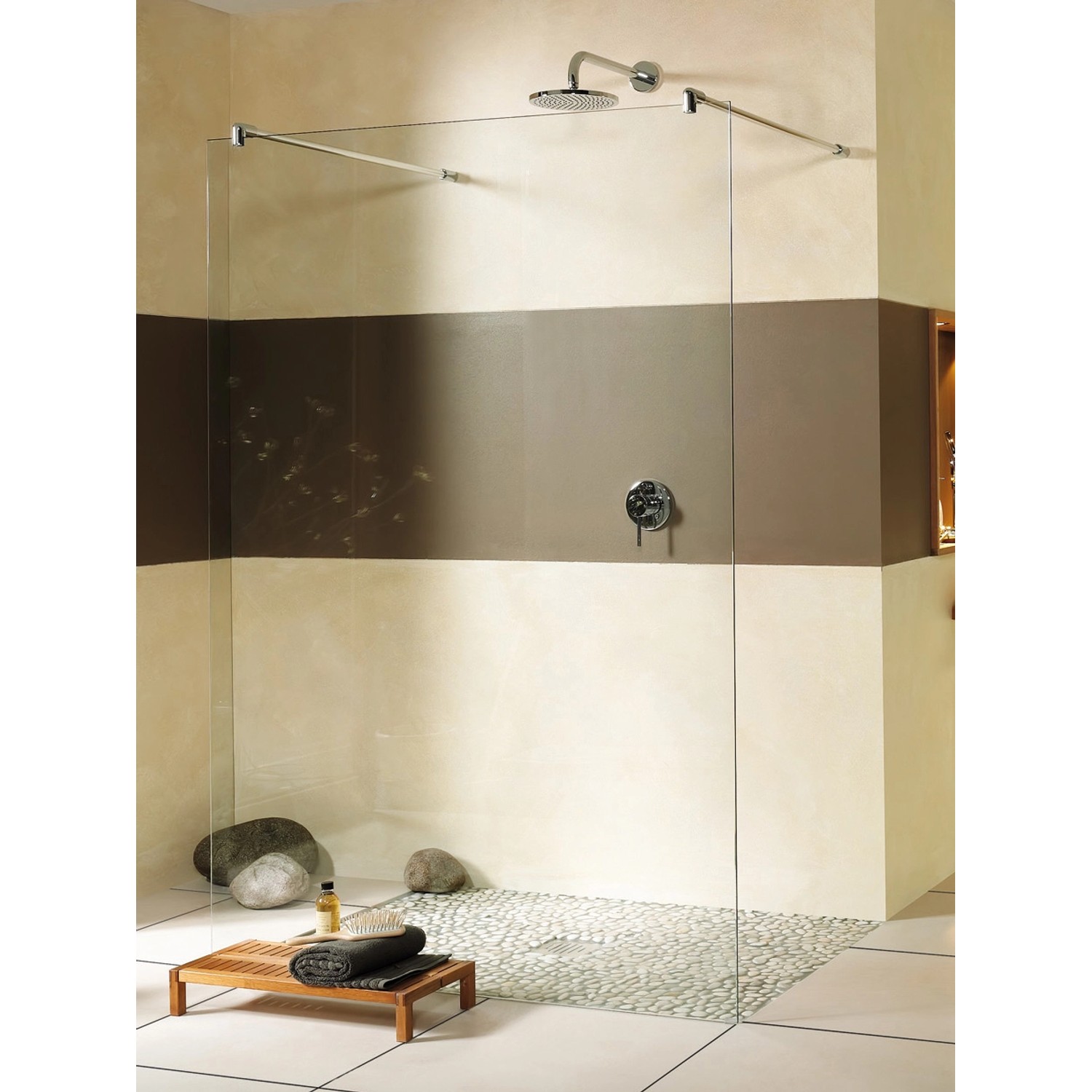 Breuer Walk-In Entra Freistehende Duschwand Chrom Klarglas 120 cm