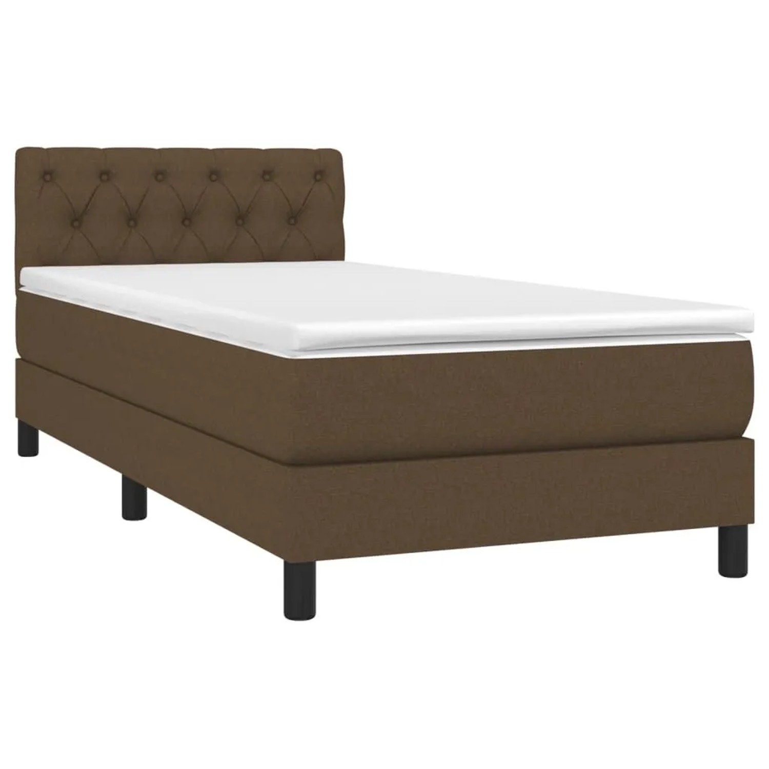 vidaXL Boxspringbett mit Matratze Dunkelbraun 80x200 cm Stoff 3140252 günstig online kaufen