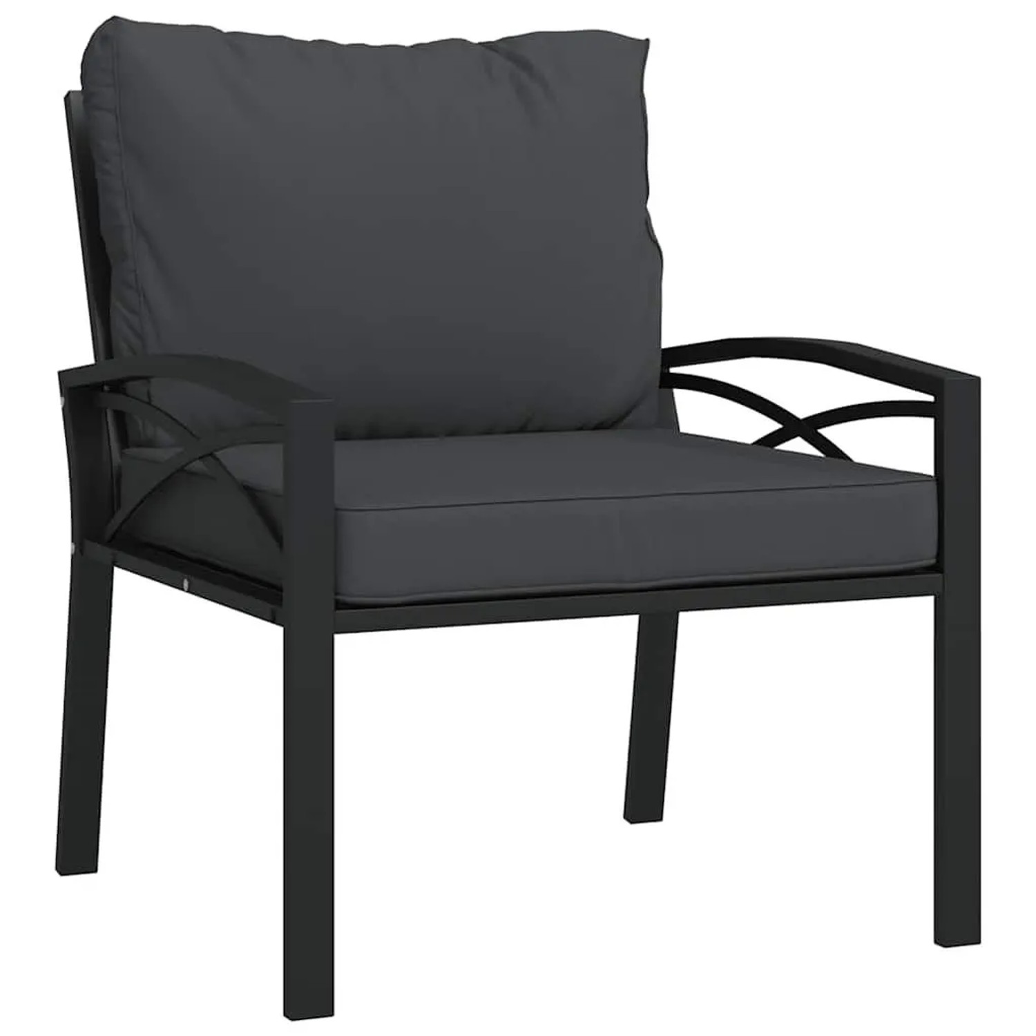 Furnicato Gartenstuhl Mit Grauen Kissen 68x76x79 Cm Stahl