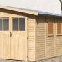 Karibu Holz-Gartenhaus Timsund, naturbelassen mit Pultdach, 235x352 cm.