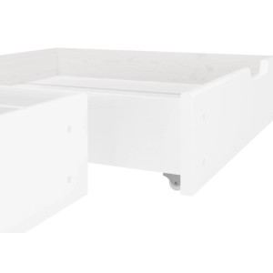 Erst-Holz Bettkasten für Betten - 2-Teilig - Kiefer Weiß Modell S2