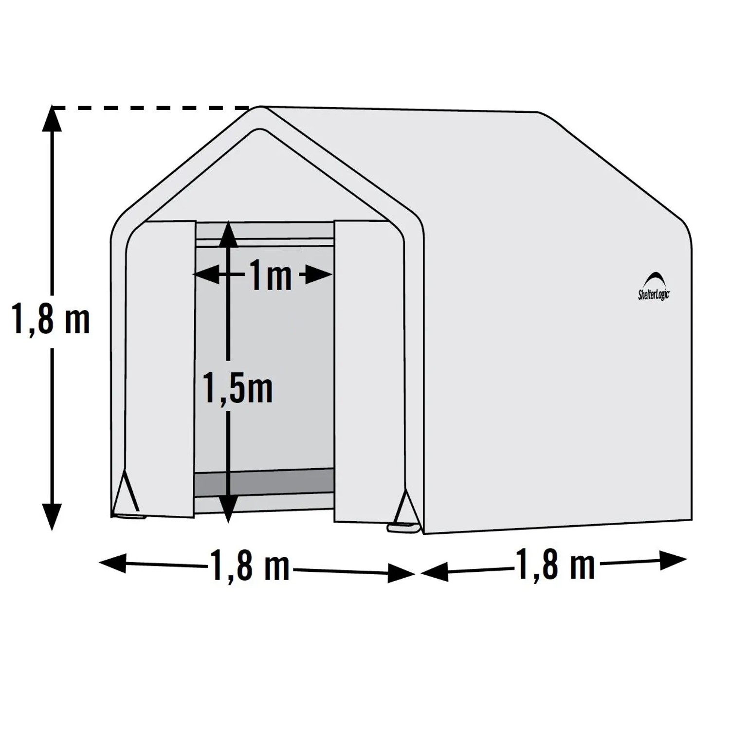 ShelterLogic Foliengewächshaus, 3,24 m², 180x180 cm, mit Maßen. Ideal für Pflanzenzucht.