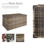 Tectake Auflagenbox Oslo, 750 L, Rattangeflecht, 145x83x80 cm, natur. Gartenbox für Kissen und Gartenzubehör.
