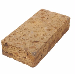 Scherf Tuffsteinblock, 25x12x5,5cm, rotbrauner Mauerstein für Garten- und Grundstückgestaltung.