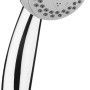 Verchromtes Wannebrause-Set, 2-teilig mit Handbrause und Schlauch. 3 Strahlarten, Antikalk-System.