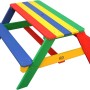 Axi Nick Picknicktisch Regenbogen, Kindersitzgruppe aus Holz mit bunten Latten.
