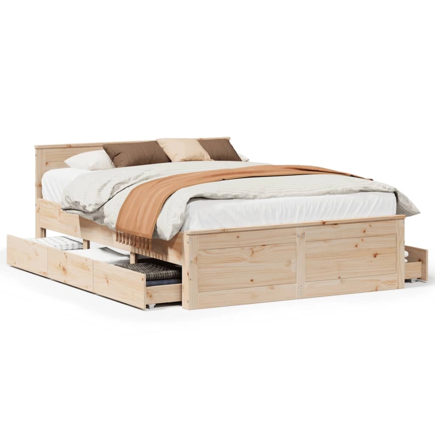 vidaXL Massivholzbett ohne Matratze mit Kopfteil 160x200 cm Kiefer 3308759 günstig online kaufen