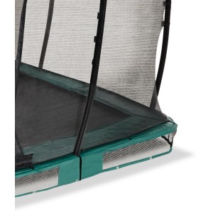 Detailansicht: Grünes EXIT Allure Classic Bodentrampolin mit Sicherheitsnetz.