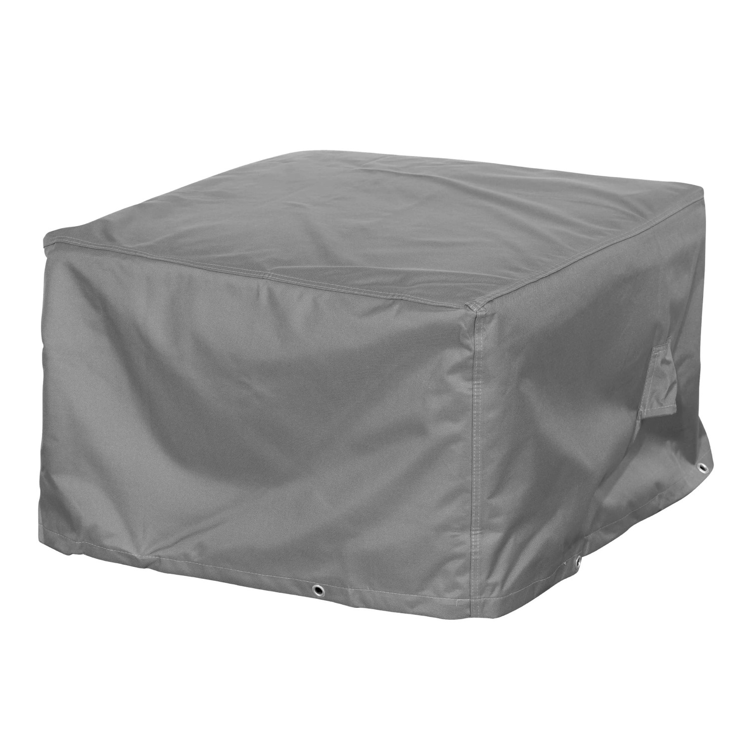 Graue Schutzhülle für Loungetisch/Hocker, 85x85x45 cm, wasserdicht und UV-beständig.