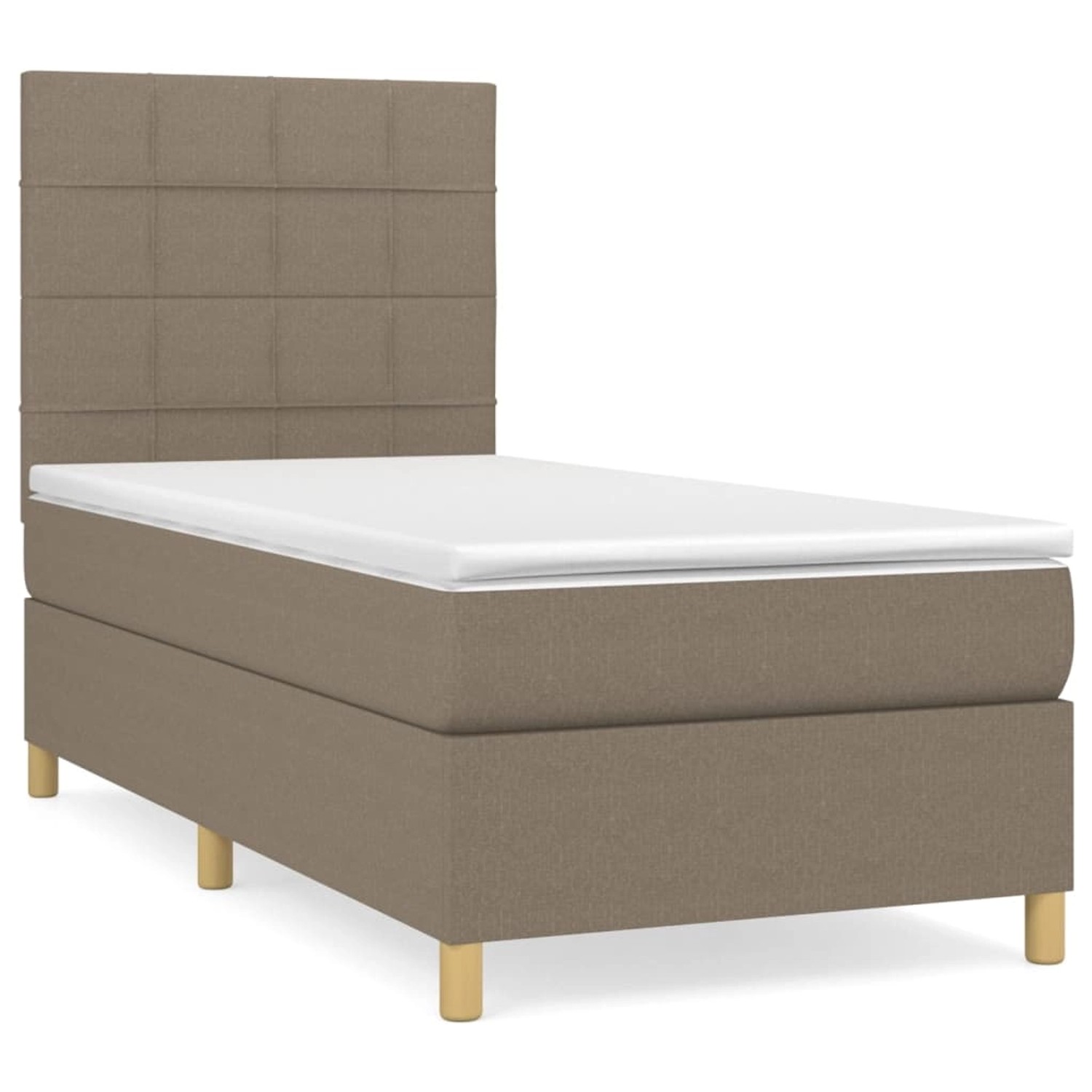 vidaXL Boxspringbett mit Matratze Taupe 90x190 cm Stoff 3142301 günstig online kaufen