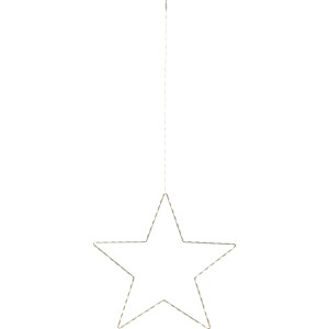 Hängender Deko-Stern mit warmweißer LED-Beleuchtung, 38 cm, für Innen und Außen.