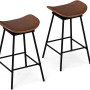Costway Barhocker 2er Set 360° Drehbar 76 cm Holz Modern