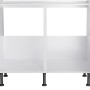 Weißer Optifit Spülenunterschrank Bengt932, 100 cm breit, mit zwei Türen und Edelstahlgriffen.