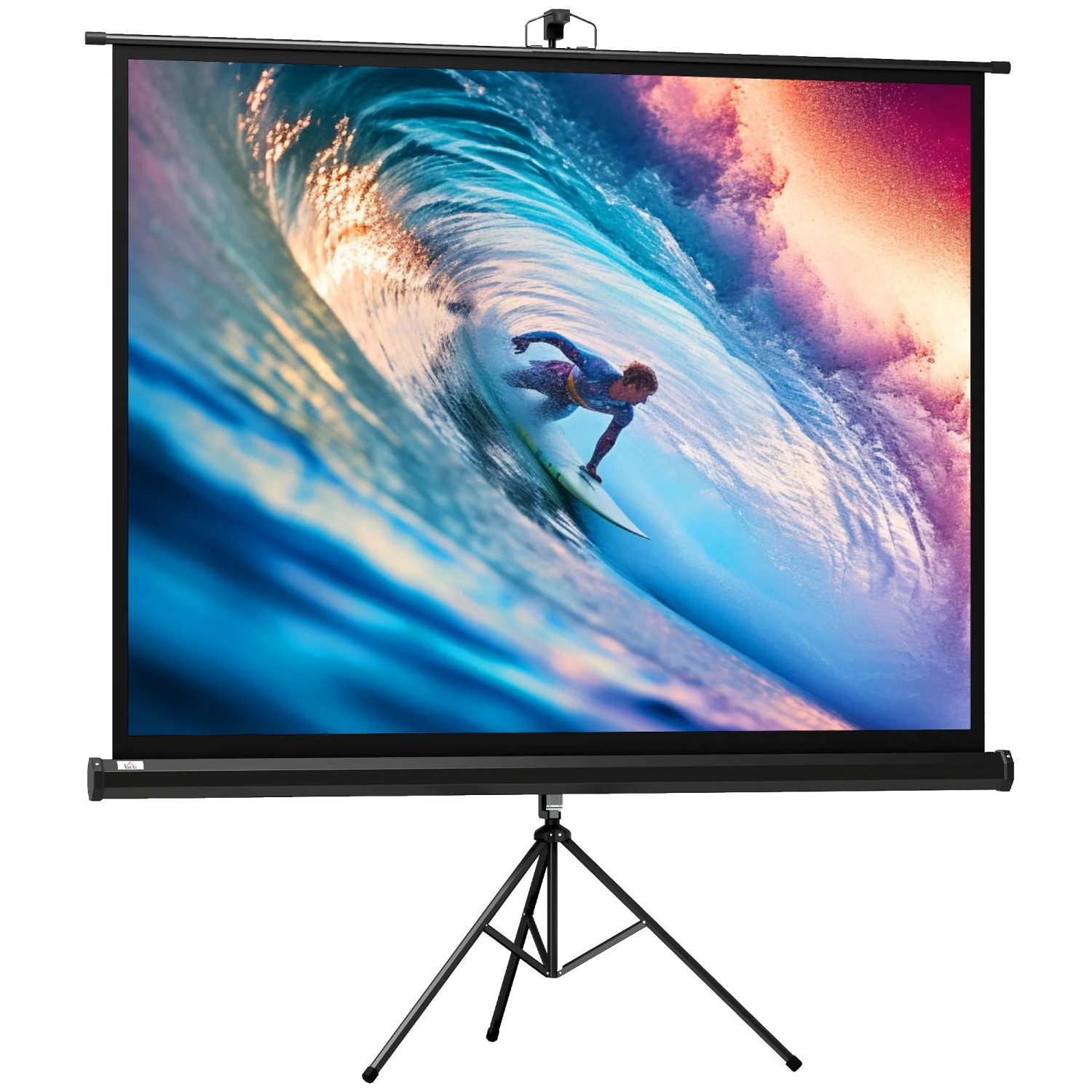 HOMCOM Projection Screen Kunststoff Metall 171L x 131H cm Schwarz