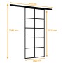 inova Glasschiebetür Klar 10 Felder 880 x 2035 mm Komplettset in Schwarz mit Stabgriff inkl. 2Seitiger Softclose_2