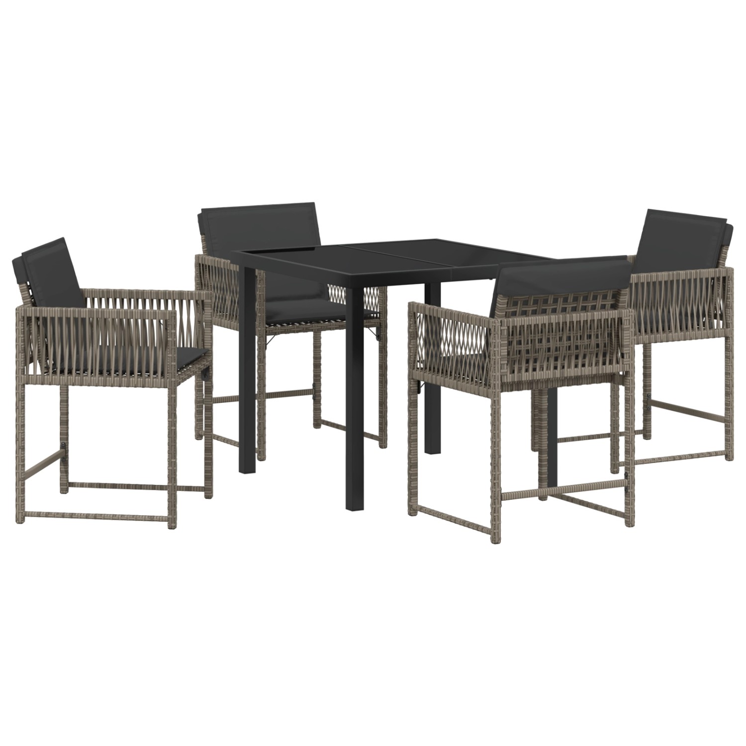 vidaXL Garten Essgruppe 5-Tlg Grau Poly Rattan 3380749 günstig online kaufen
