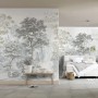 Komar Fototapete Rising Roots (200x250cm) mit Waldmotiv im Schlafzimmer.