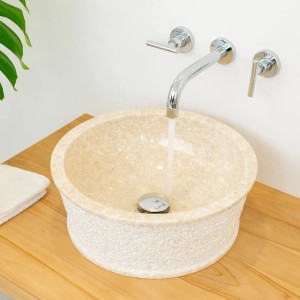 Wohnfreuden Marmor - Waschbecken Jaako 40 cm Creme