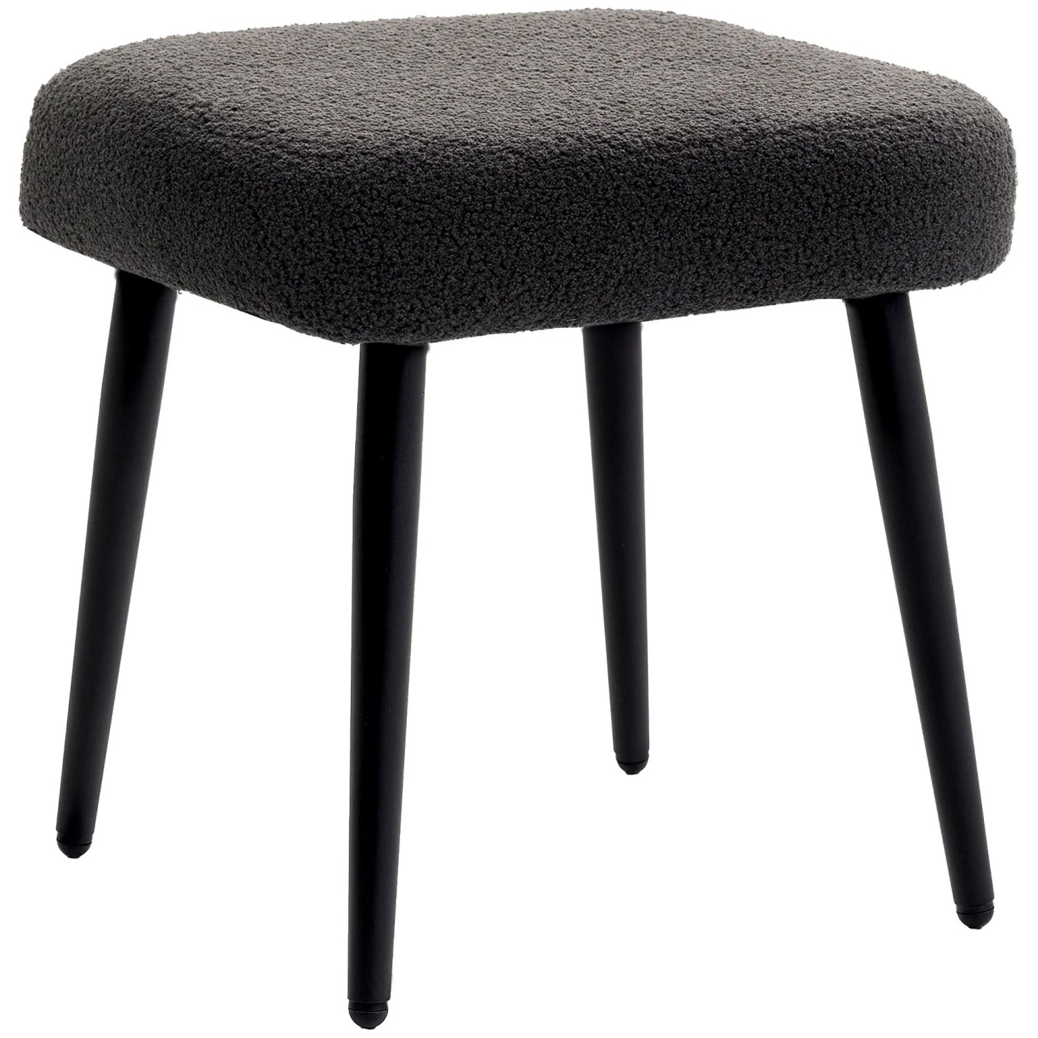 HOMCOM Fußhocker Polyester Stahl Dunkelgrau 42L x 42B x 47H cm