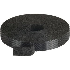 Fix-o-moll Klett-Binder, 5m Rolle, schwarz, zum Kabel bündeln und ordnen.