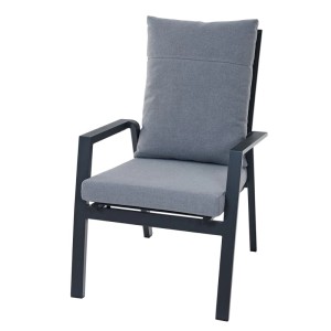 Siena Garden Sessel Valencia Comfort Plus, anthrazitgrauer Gartenstuhl mit Kissen.