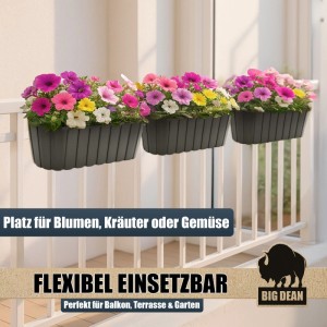 BigDean 3 Stück Blumenkasten Balkongeländer Balkon Blumenkasten Geländer