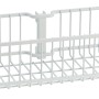 Weißer Metall-Drahtkorb, 2-reihig, für Regalsysteme, 10,5x43,5 cm.