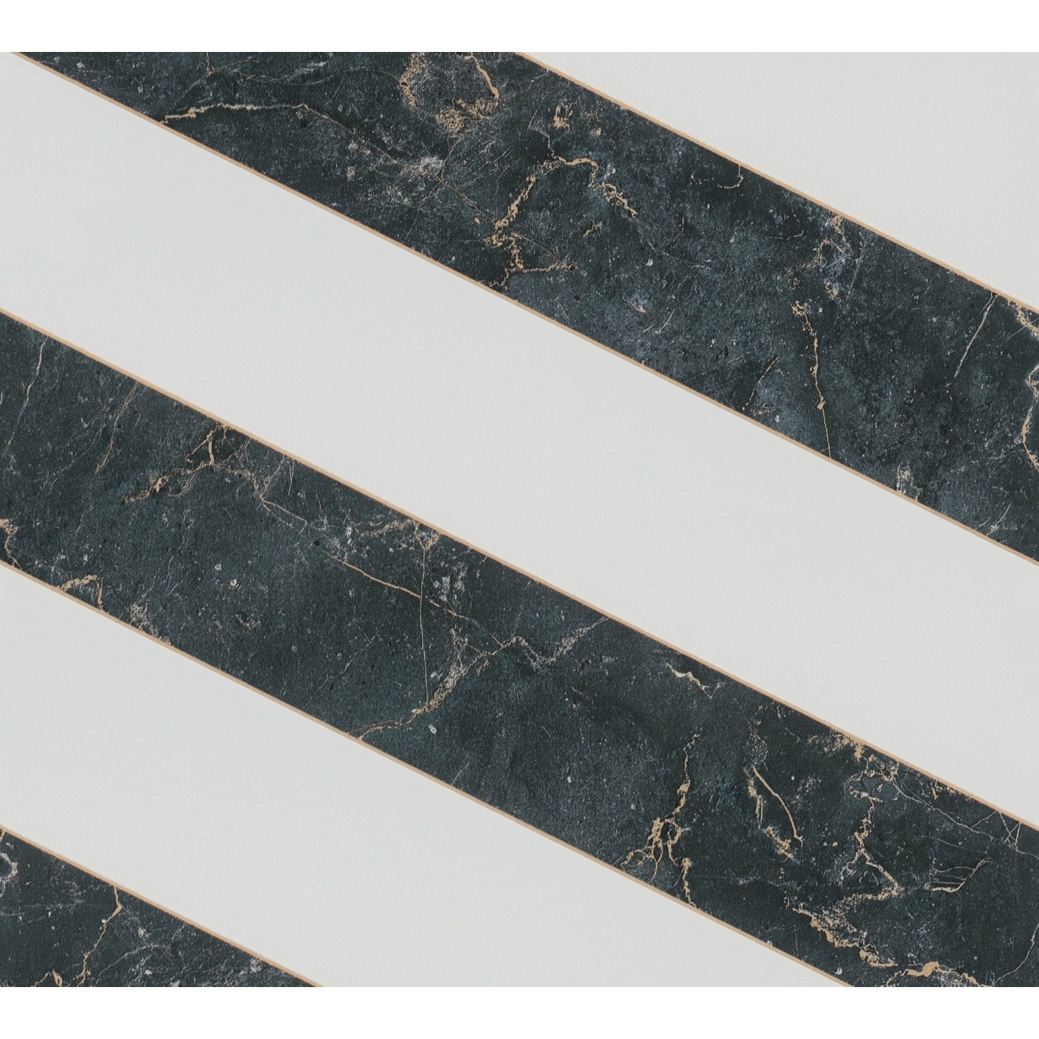 Michalsky Living Designertapete Vlies Marmor Streifen Schwarz Weiß Gold FSC®