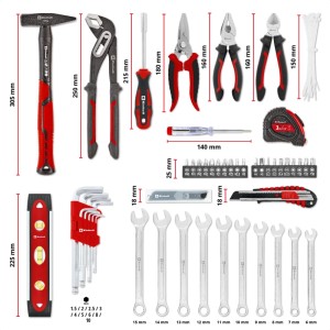 Einhell 79-tlg. Werkzeug-Set: Hammer, Zangen, Schraubendreher, Schlüssel, Messwerkzeuge. Ideal für Reparatur & Montage.
