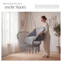 Tectake Hängesessel Samira Mit Dickem Sitzkissen Stabile Halteseile  81 x 80 x 139 cm Grau_7