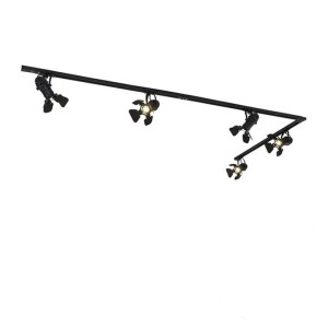 Schwarzes QAZQA Schienensystem Film mit 5 Spots, Lampen & Leuchten für den Innenbereich.