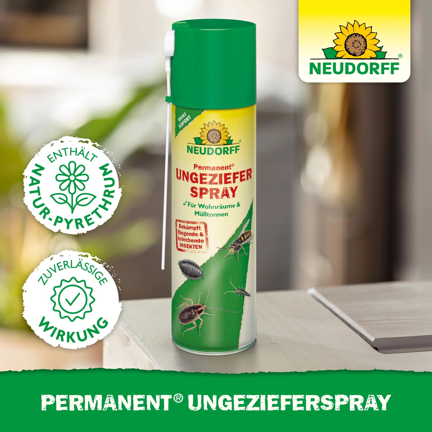 Neudorff Permanent Ungeziefer-Spray 500ml mit Sprührohr zur Insektenbekämpfung.