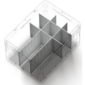 Eurobox-System Abtrenner, 36x26 cm, weiß, zur Unterteilung von Aufbewahrungsboxen.