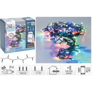 LED-Lichterkette mit 240 bunten LEDs, App-Steuerung für innen & außen.