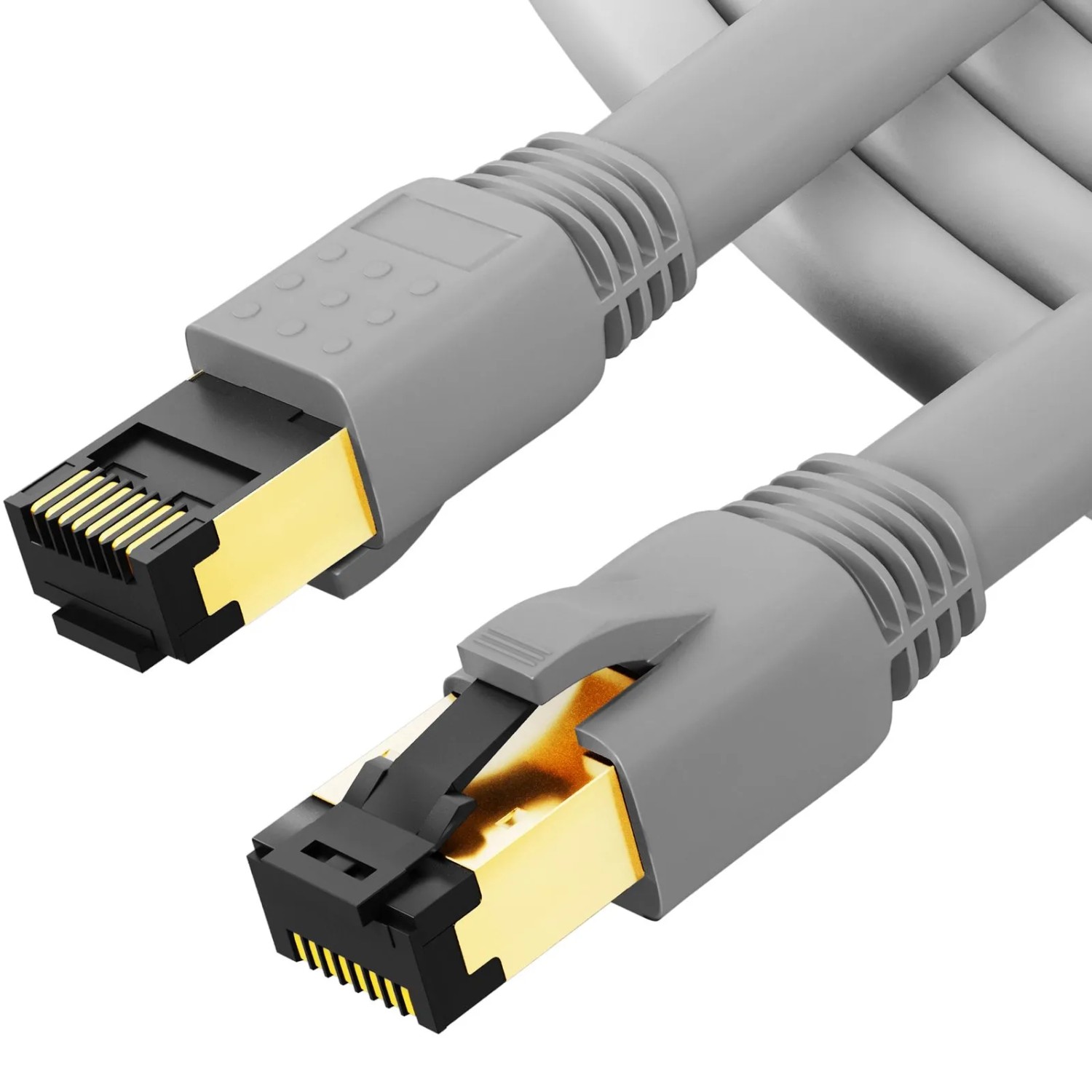 hb-digital 5m Patchkabel CAT 8.1 GHMT Zertifiziertes LAN Kabel RJ45 S/FTP PimF LSZH Grau