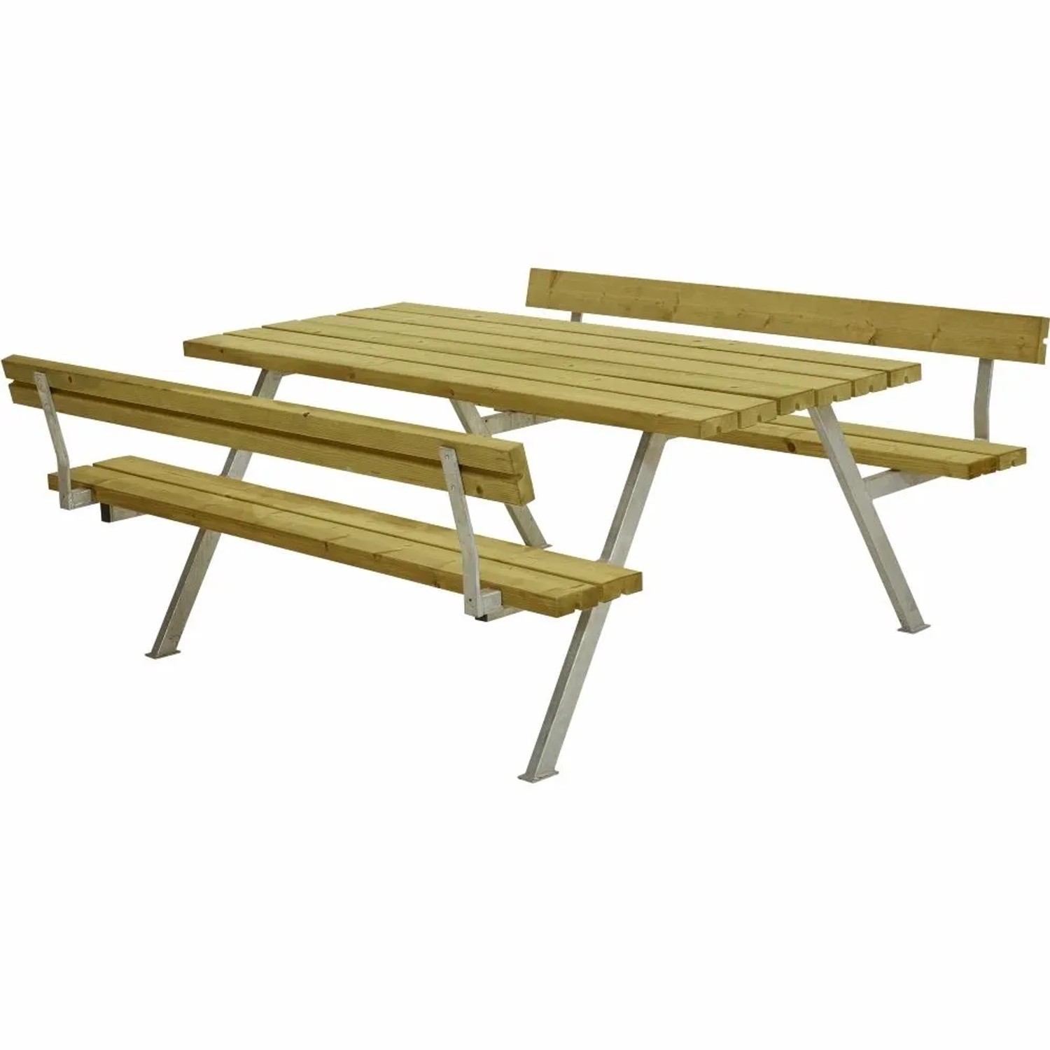 PLUS Gartenmöbel Sitzgruppe 177 cm Klappbar Druckimprägniert mit 2 Rückenlehnen Holz
