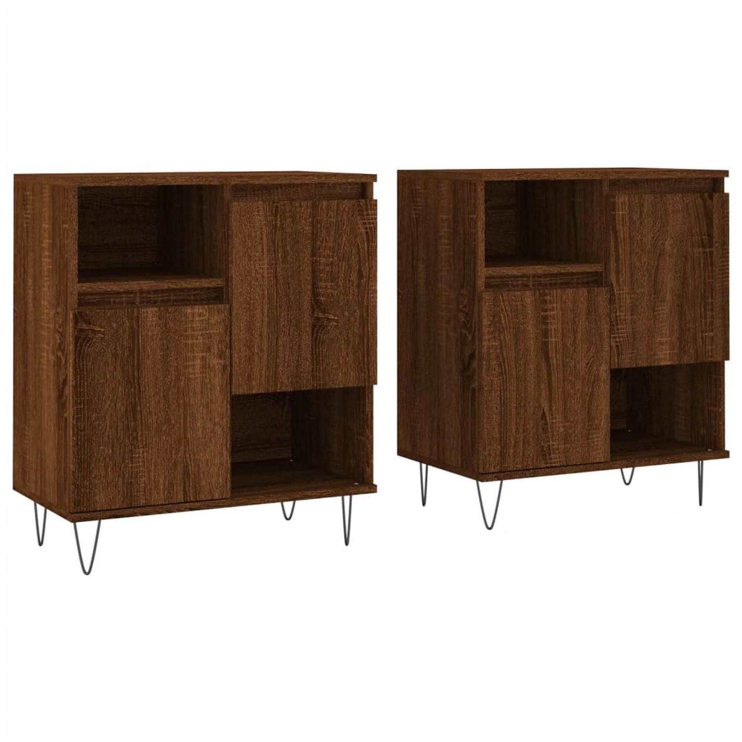 vidaXL Sideboards 2 Stk Braun Eichen-Optik Holzwerkstoff 3190132 günstig online kaufen
