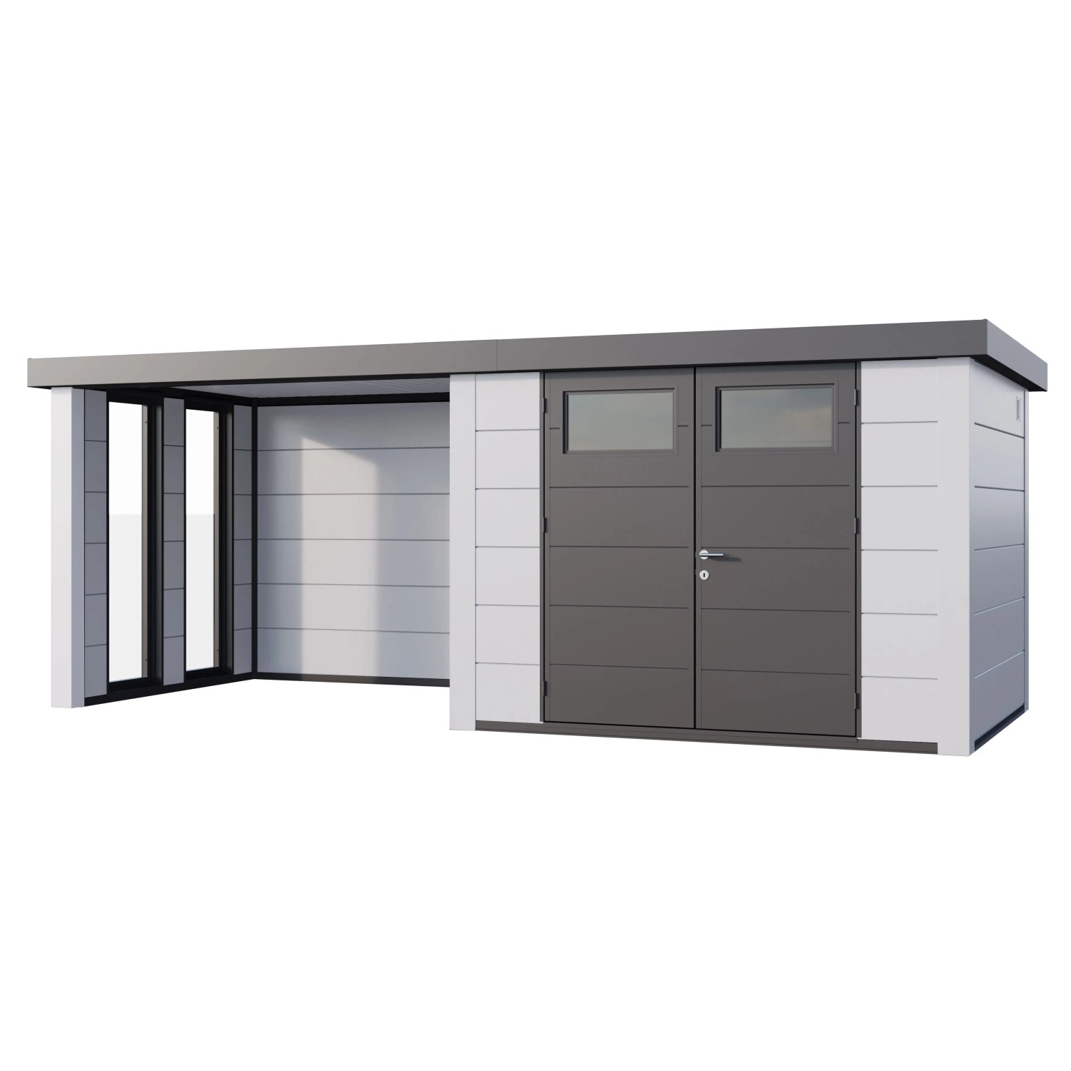 Gerätehaus Classico 3024 Lounge S Links Fenster u. Weiße Ecken 582 x 238 cm günstig online kaufen